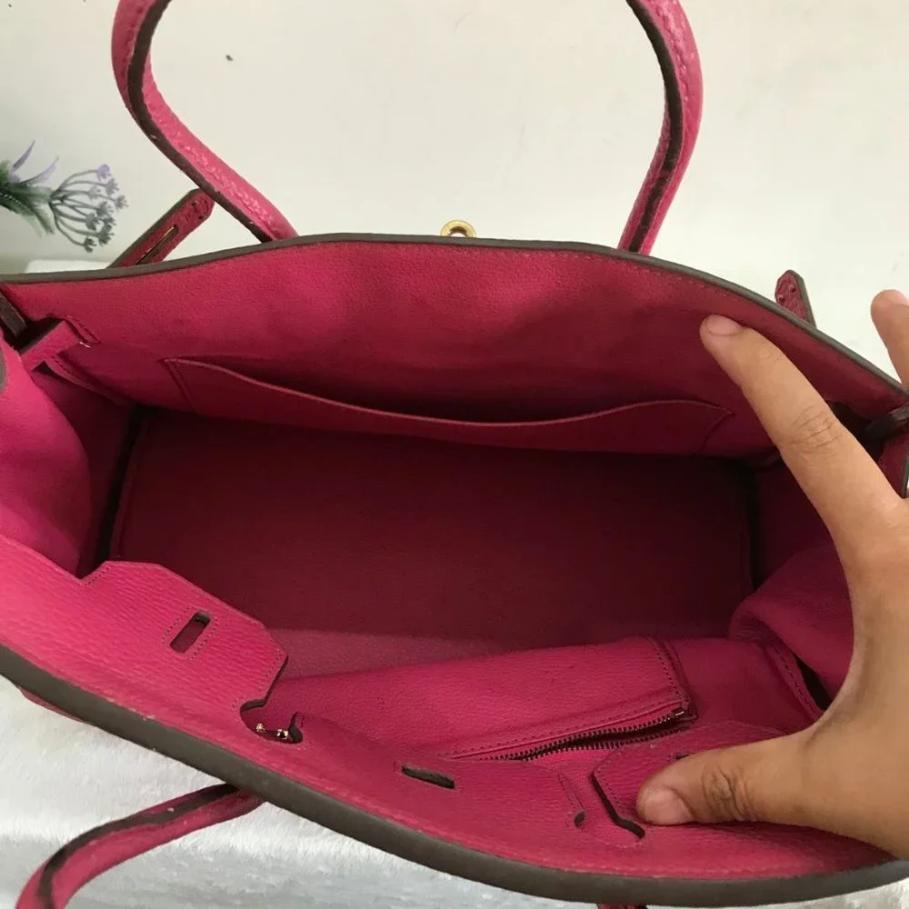 Hermes Birkin Handbag Rose Pourpre Togo With Gold Hardware 32 Pink - Picture 9 of 12